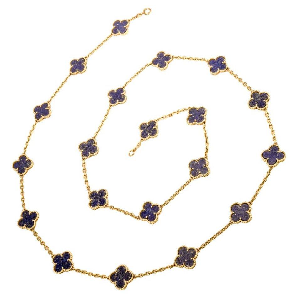 Van Cleef & Arpels lapis lazuli Alhambra 20 motif necklace, 1960s