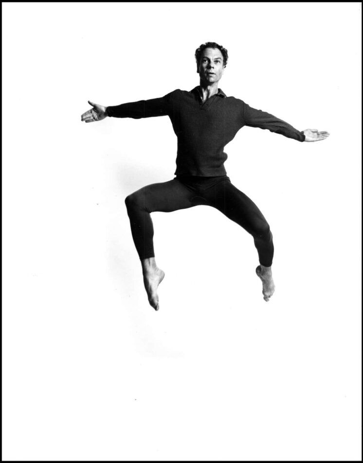 Merce Cunningham leaping, 1962