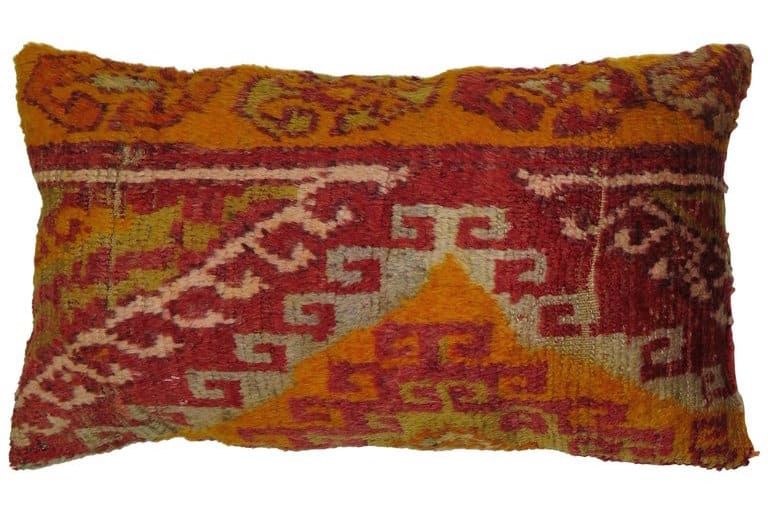 Turkish lumbar rug pillow
