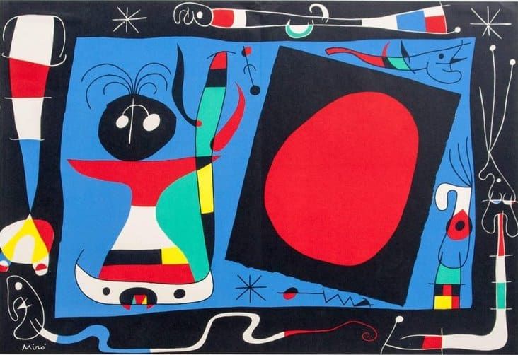 Woman in Front of a Mirror, 1956, by Joan Miró