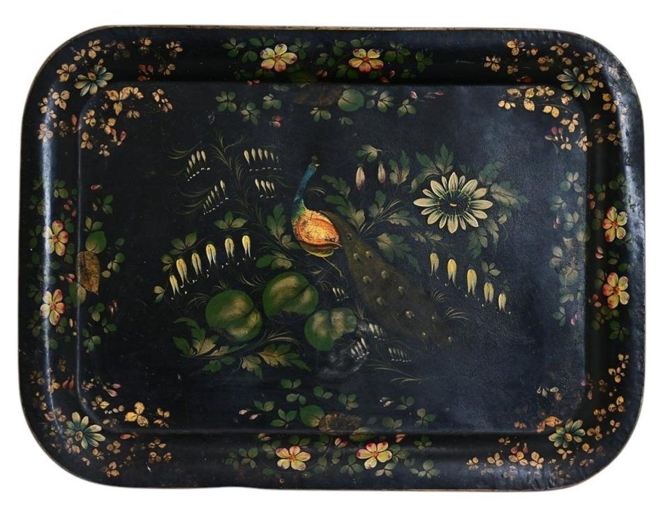 Dutch floral tole tray, 1850