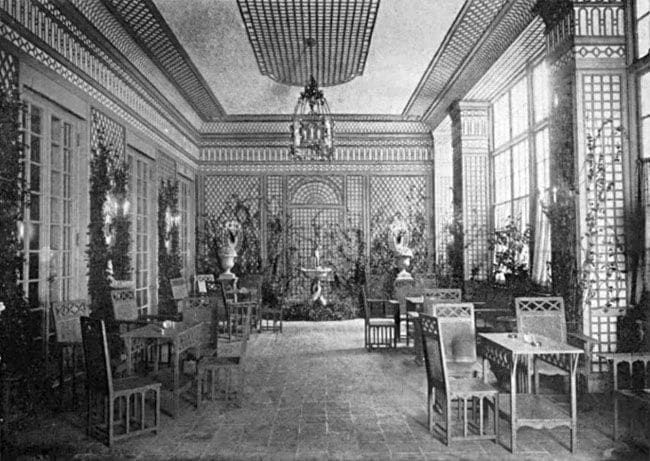 This photograph of the completed Trellis Room in the Colony Club caused a sensation among the press. 