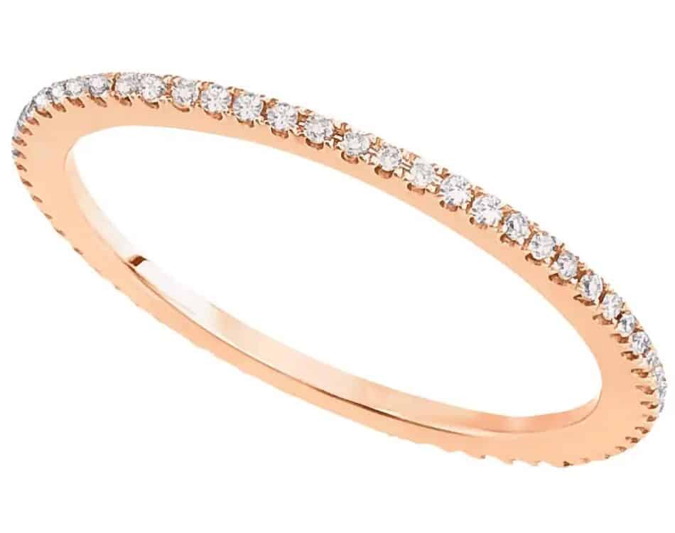 Rose gold diamond stackable eternity band