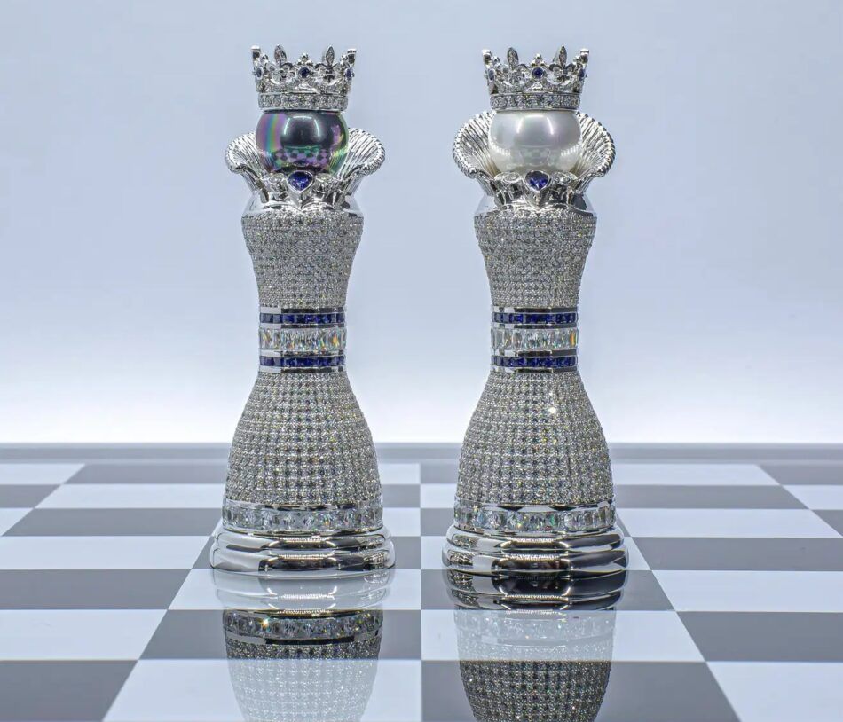Queen game pieces from Colin Burn's Pearl Royale chess set