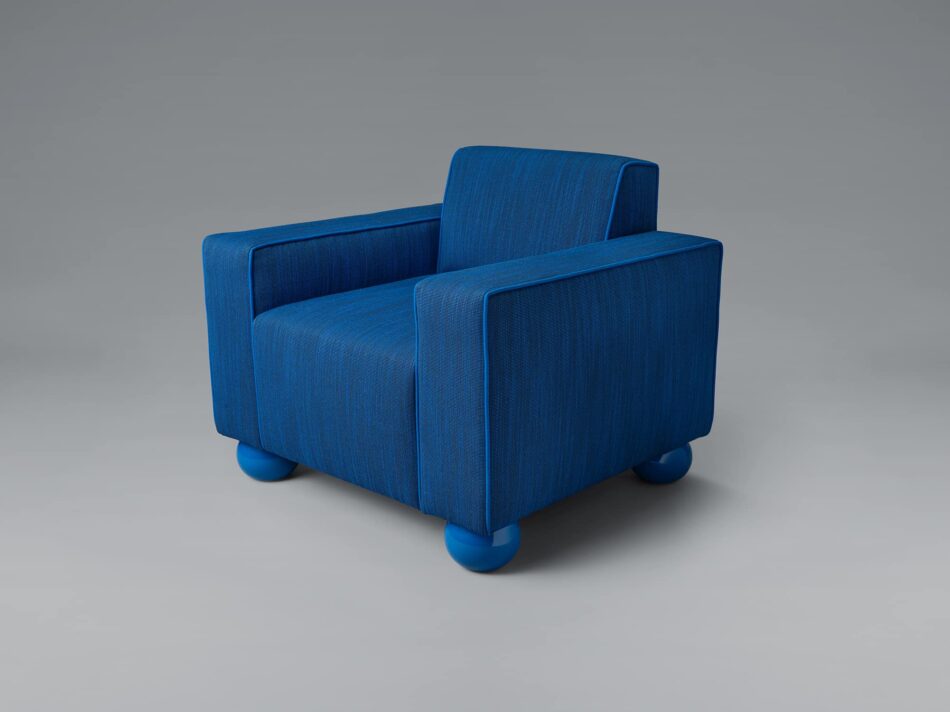 Another Human Baby Blue Upholstered armchair 