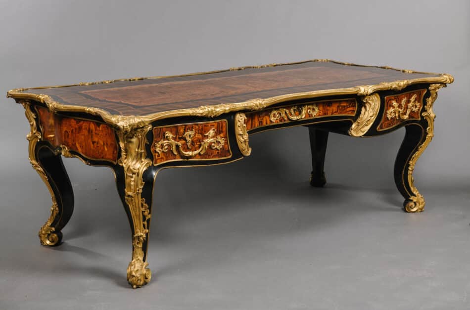Adrian Alan 19th-century French desk with German marquetry