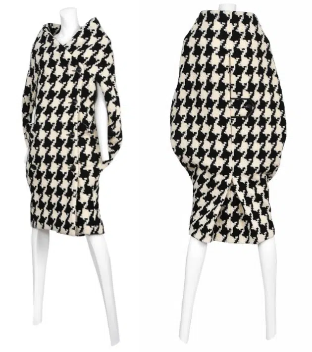 Houndstooth check cocoon coat designed by Alexander McQueen, Autumn/Winter 2009