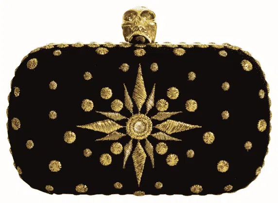 Hardcase embroidered skull evening clutch, 21st century, designed by Alexander McQueen