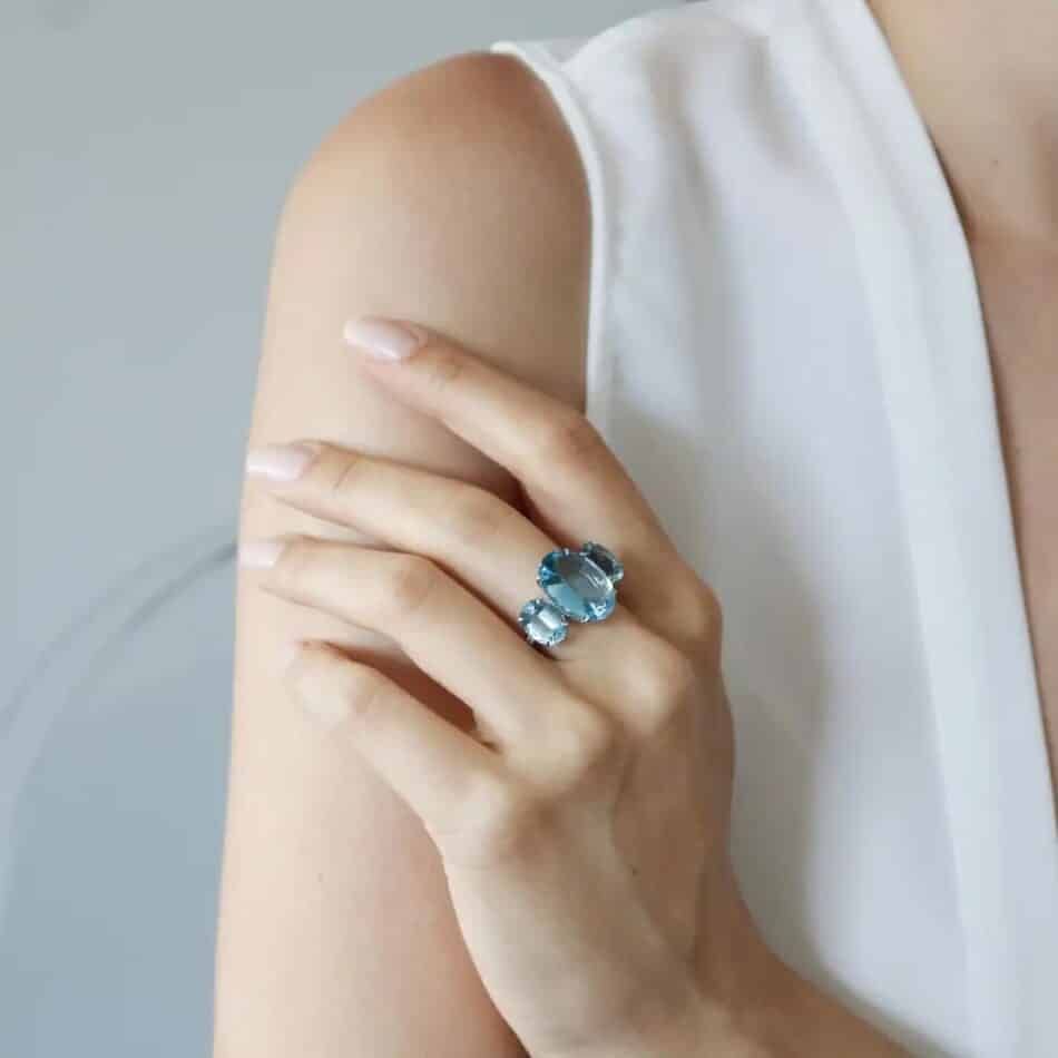 Paolo Costagli aquamarine and diamond ring, 2018