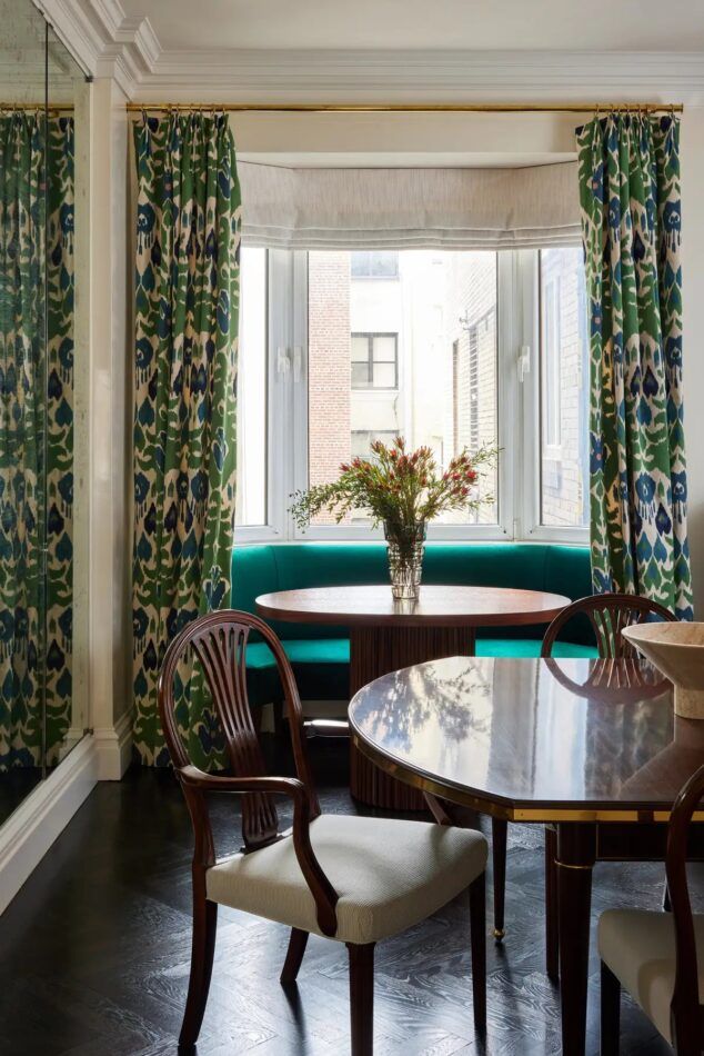 Dining nook in a Manhattan apartment designed by Area Interior Design's Janine Carendi MacMurray