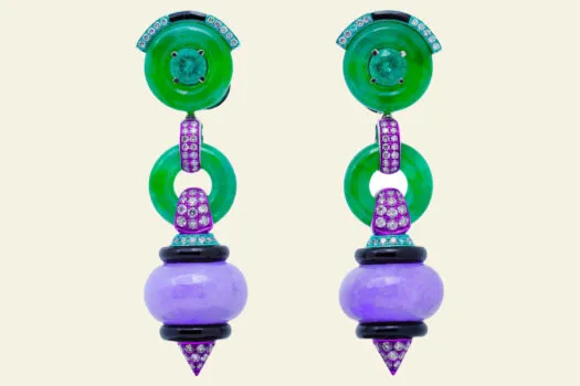 Austy Lee jade and onyx earrings
