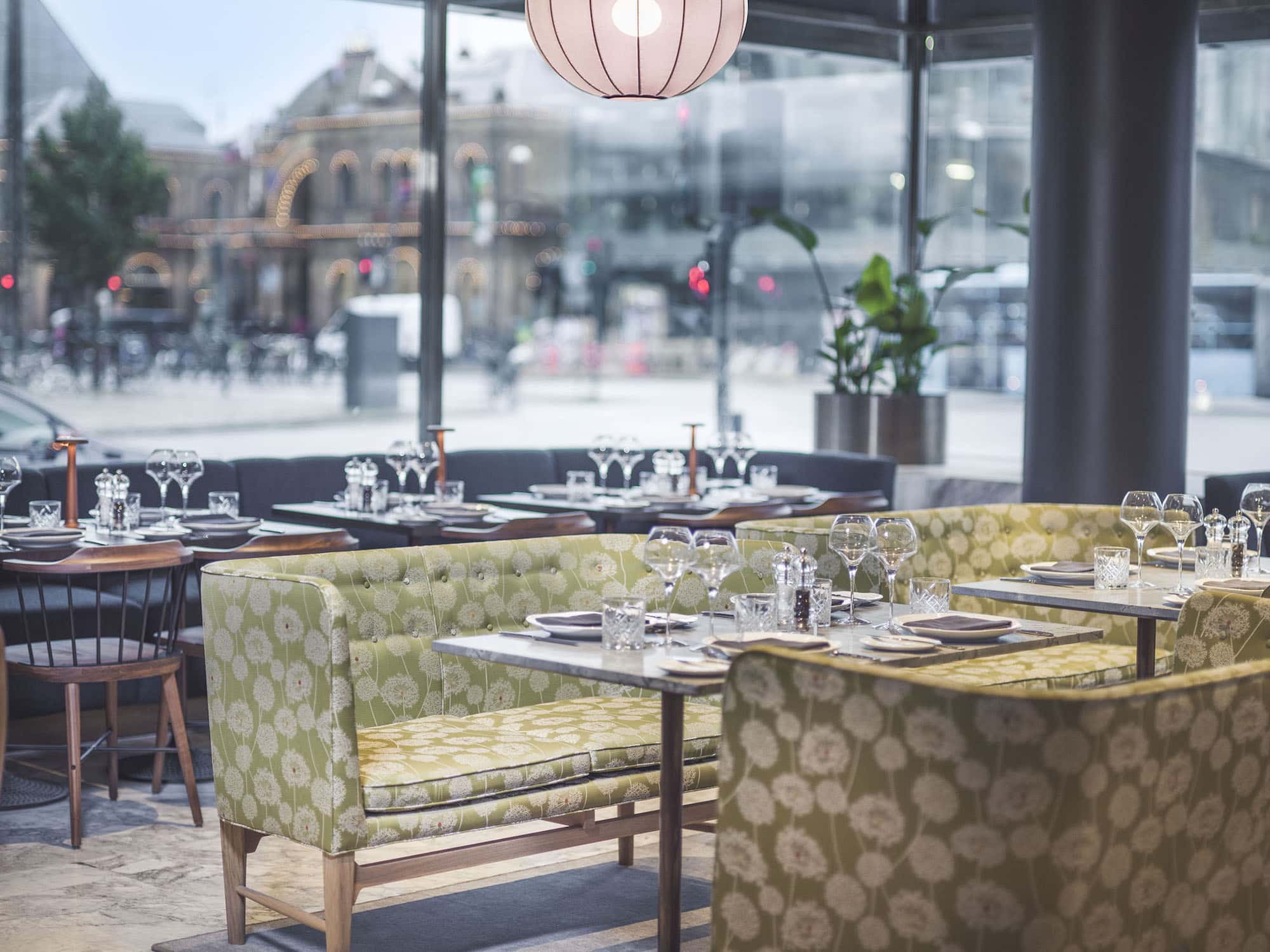 The Café Royal restaurant of the Radisson Blu Royal Hotel in Copenhagen designed by Arne Jacobsen
