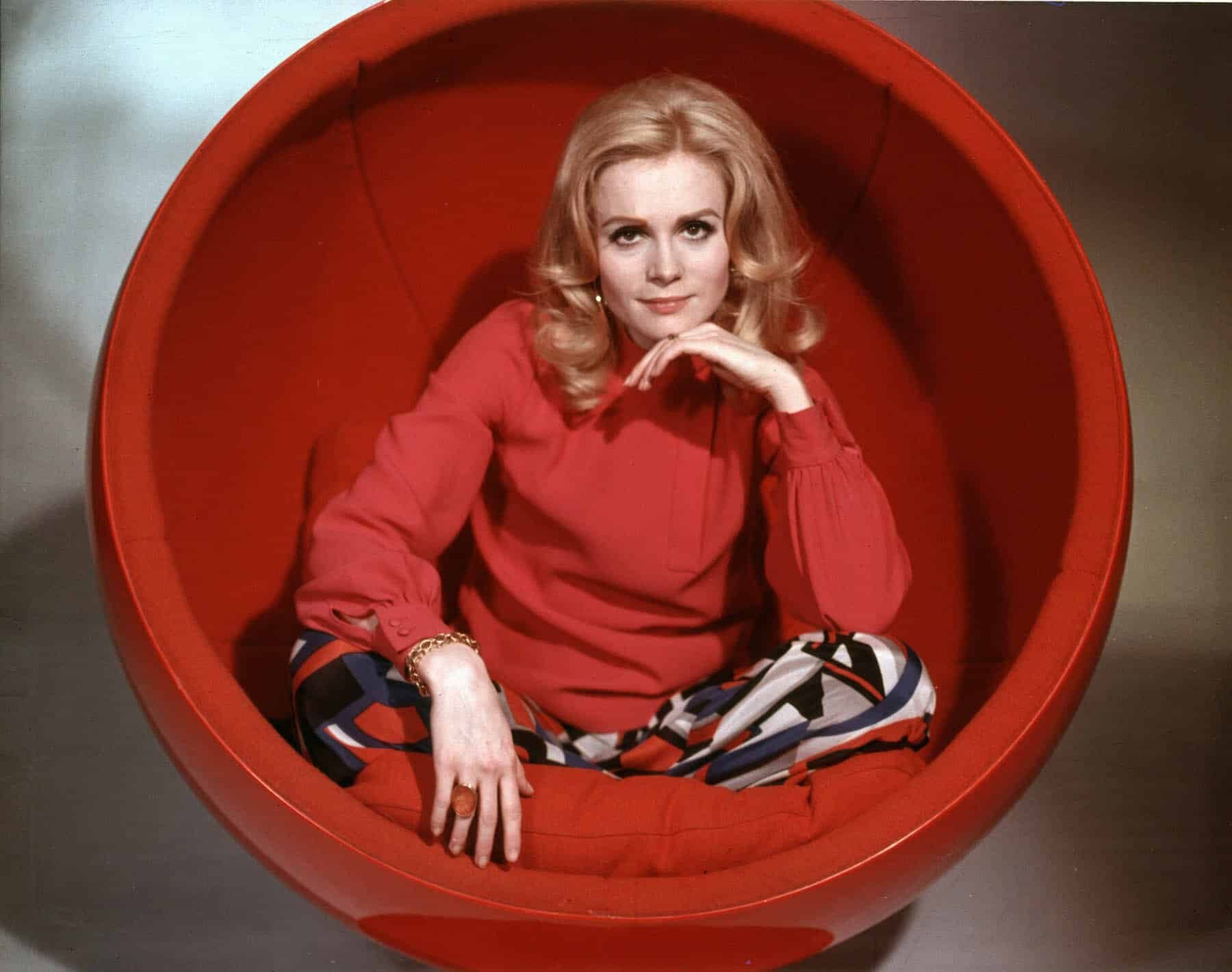 Françoise Dorléac in Eero Aarnio's Ball chair for the film Billion Dollar Brain