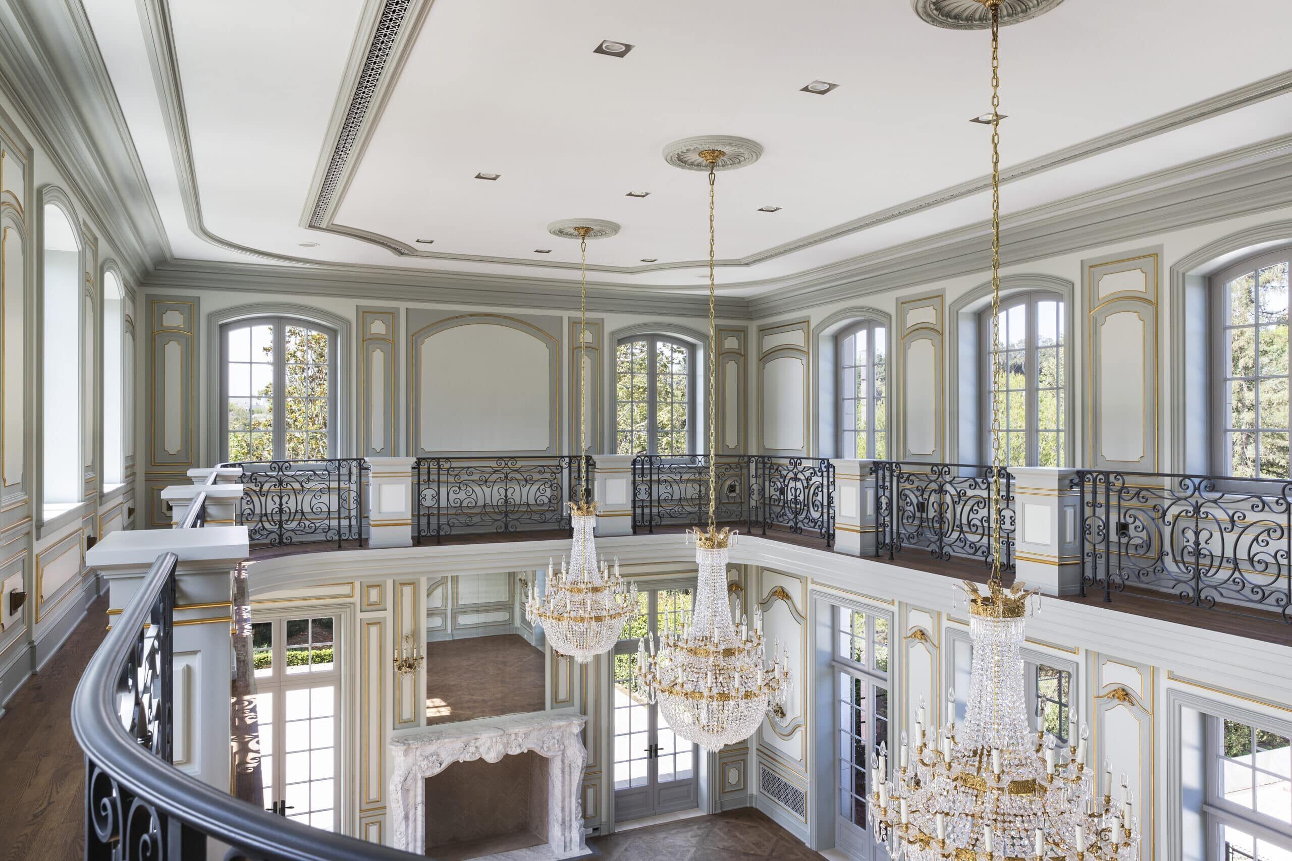 The ballroom of Chateau des Fleurs in Bel Air, California, designed by Studio William Hefner.