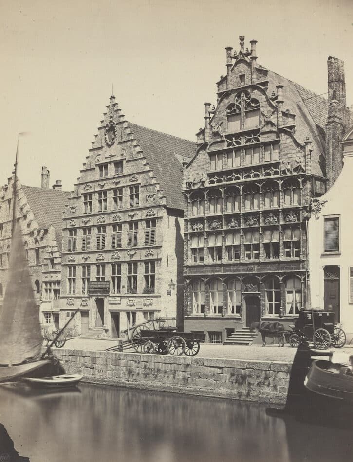 Canal and Houses in Holland, 1860s, by the Bisson brothers