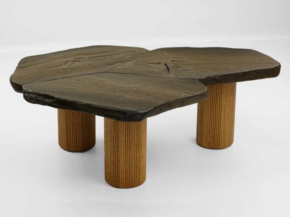 The top of this Thomas Newman coffee table is made from 3,000-year-old reclaimed bog oak.