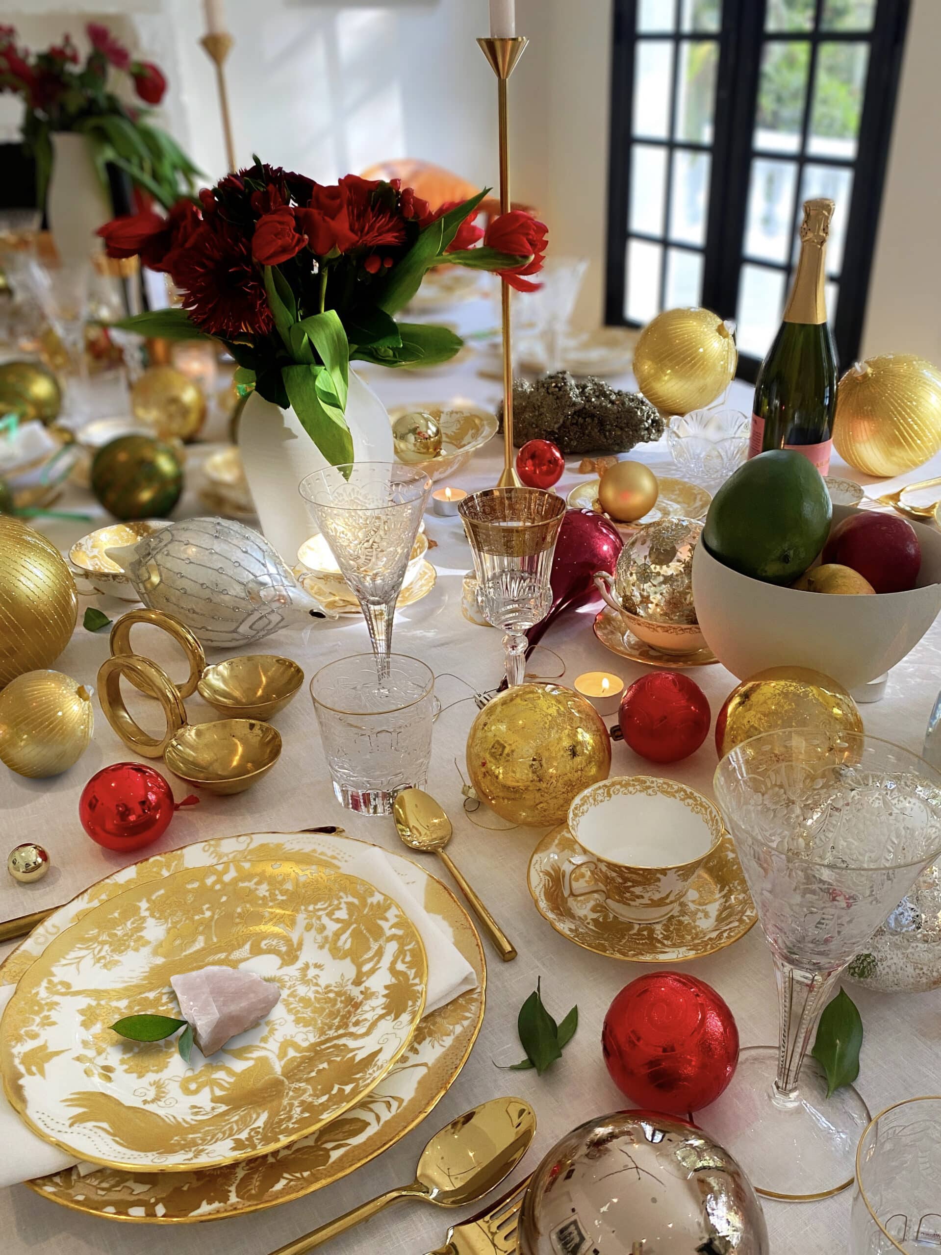 Holiday at Home: Brigette Romanek Sets a Golden Tablescape in Los Angeles