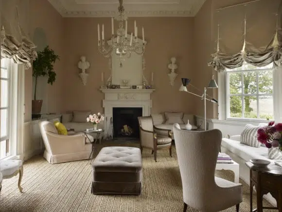 Interior, Veere Grenney's 18th-century country house (which once belonged to David Hicks) in Suffolk, England