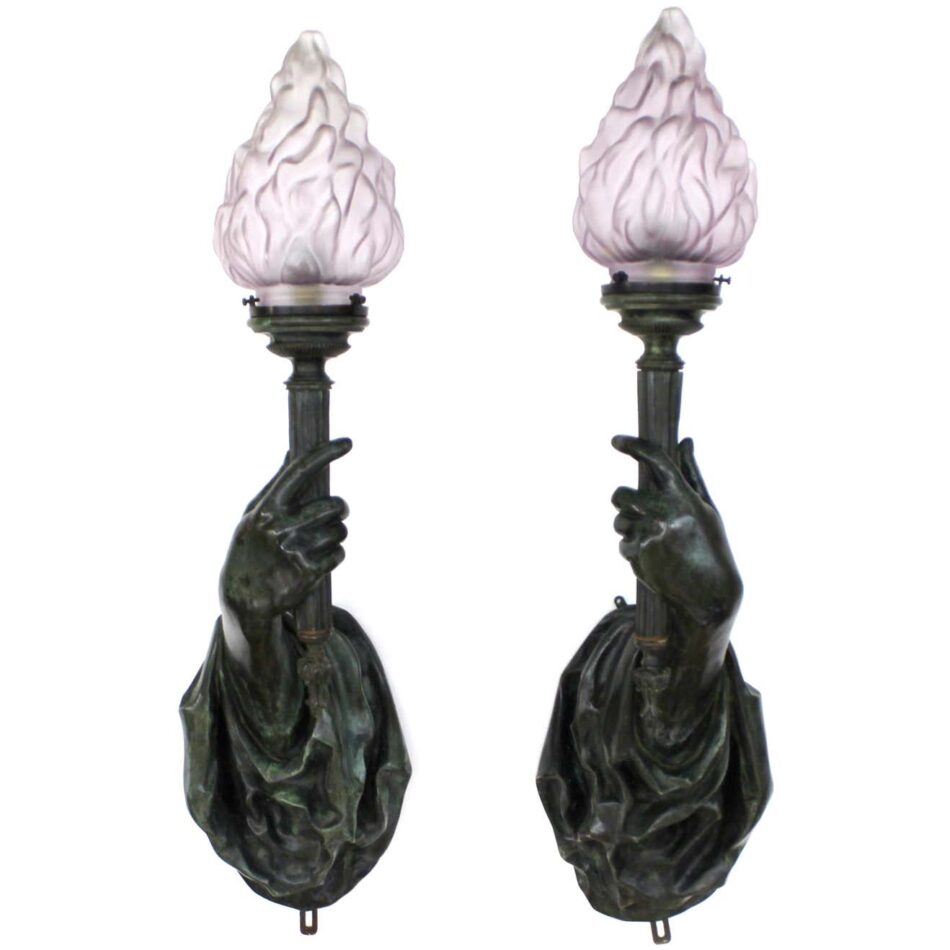 Bronze Torch Wall Sconces