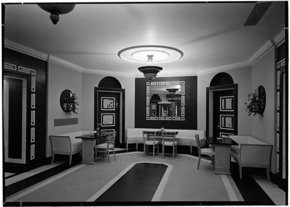 The lobby of the Carlyle Hotel in 1937.
