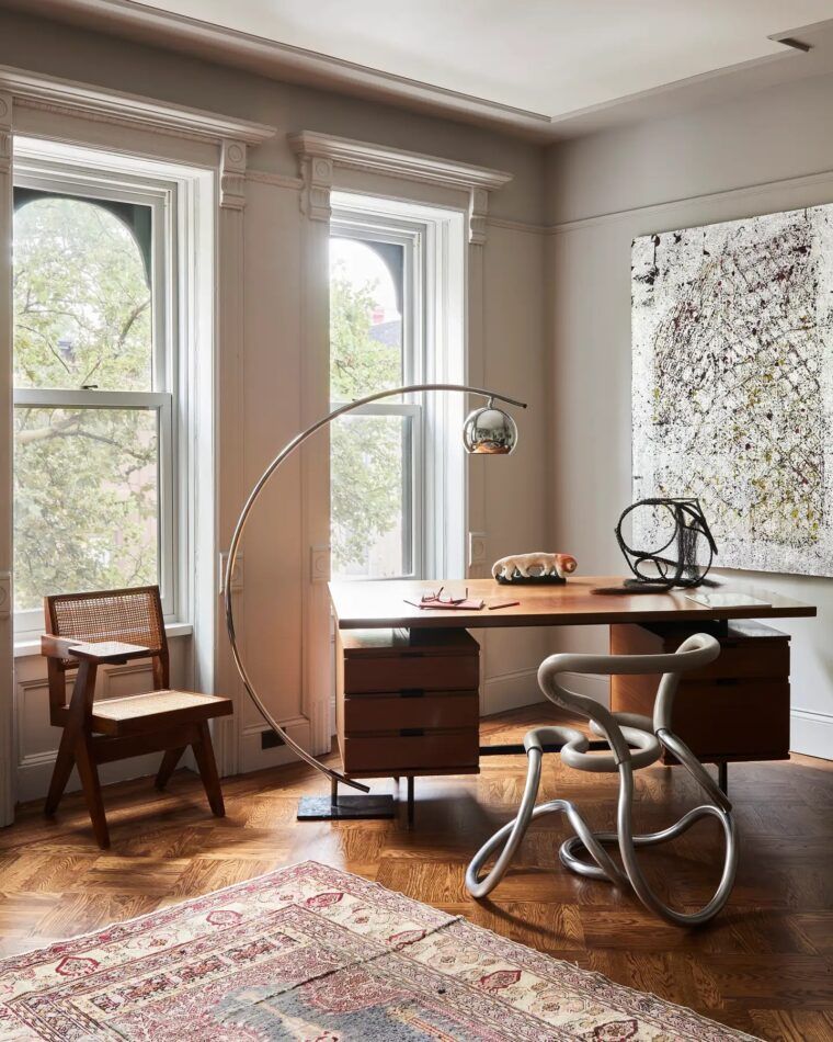 A home office in a Brooklyn townhouse designed by Adam Charlap Hyman of Charlap Hyman & Herrero