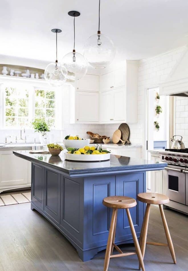 blue and white kitchen by Consort