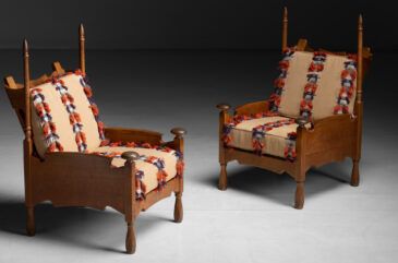 After: Azoulay chose to reupholster them in a fringed linen blend.