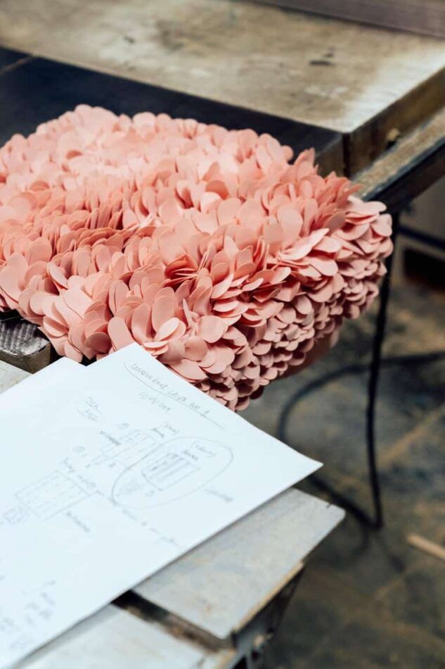 Hortensia chair in the workshop of Andrés Reisinger.