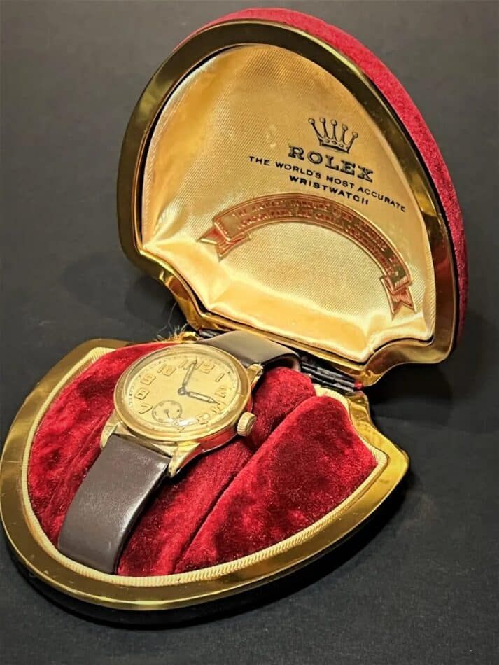 Rolex wristwatch with velvet case, ca. 1934 