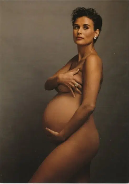 Photograph of Demi Moore, pregnant by Annie Leibovitz for the cover of Vanity Fair. Photo © Annie Leibovitz