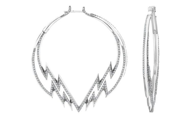 Venyx World white gold and diamond Electra hoop earrings, 2014