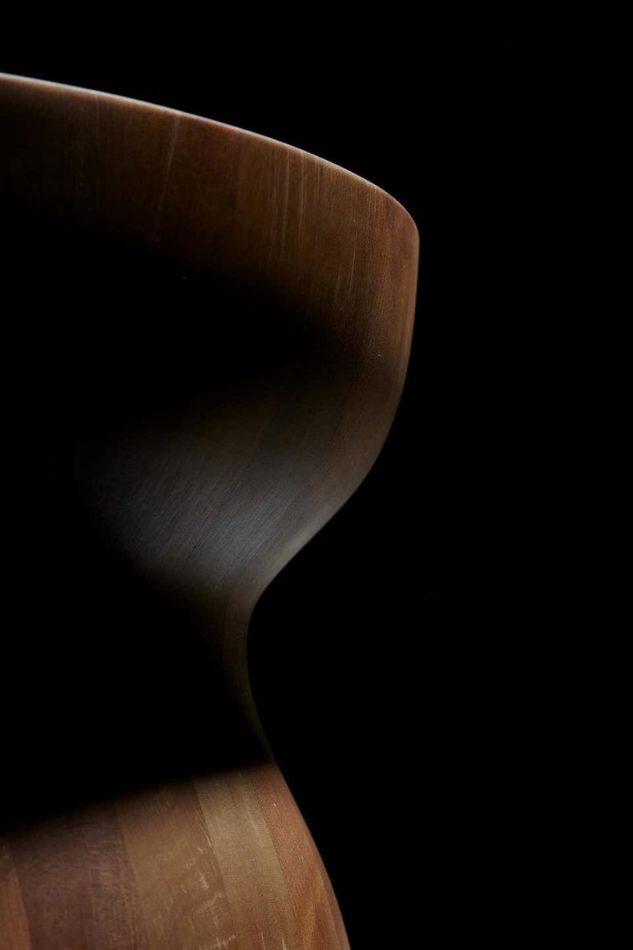 Tréology side table made from a 40,000-year-old kauri tree pulled from a New Zealand swamp