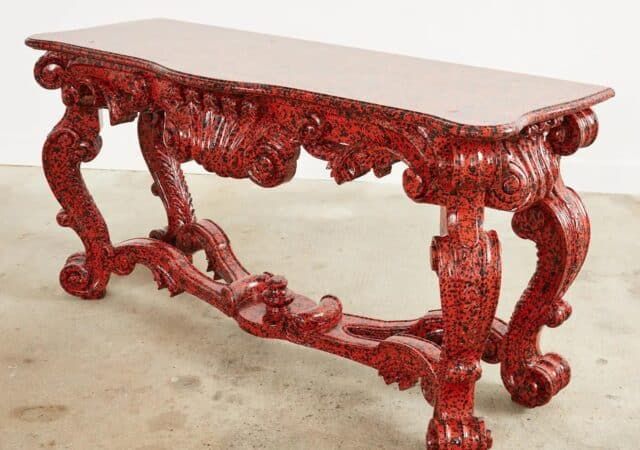 Painter Ira Yeager Customized This Antique Table with His Trademark Speckled Finish
