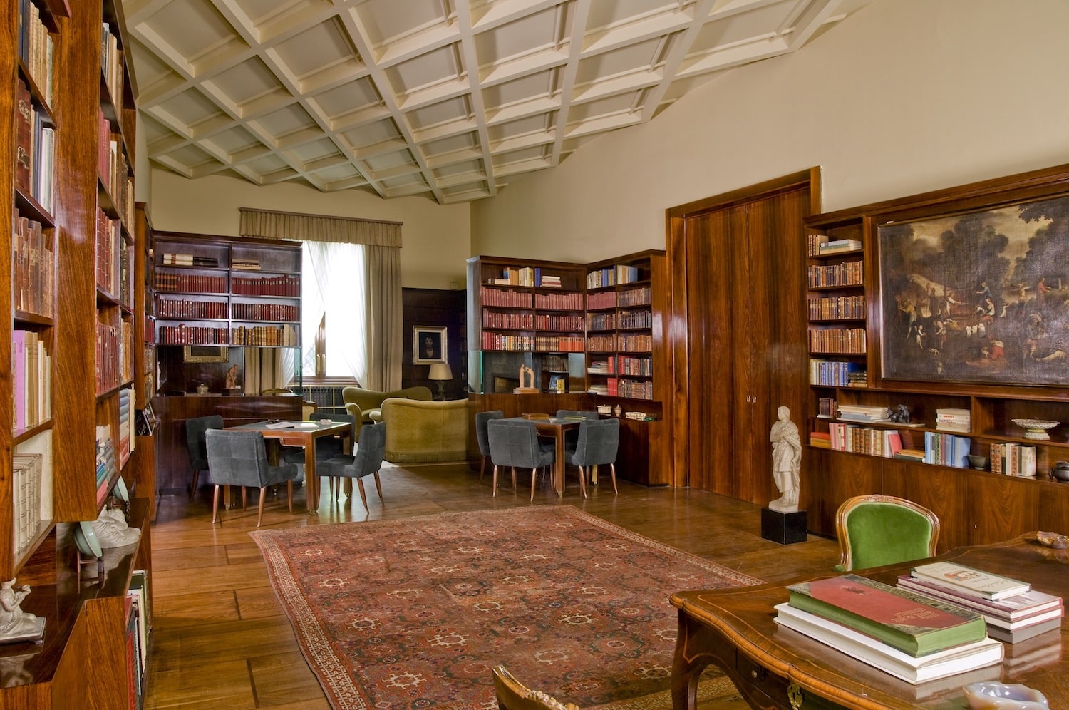 The library of Villa Necchi Campiglio