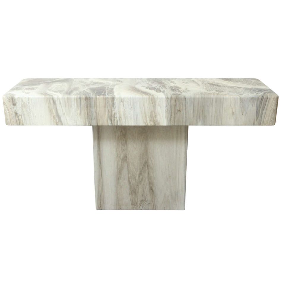 1960s Faux Marble Resin Console