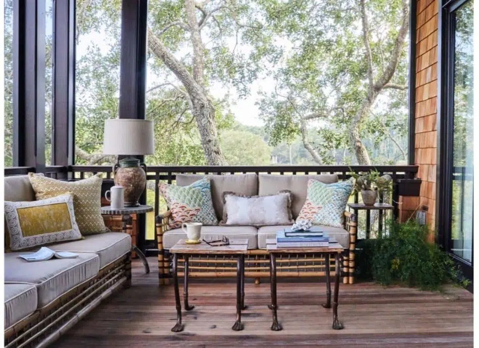 A relaxing South Carolina balcony designed by Charlotte Lucas