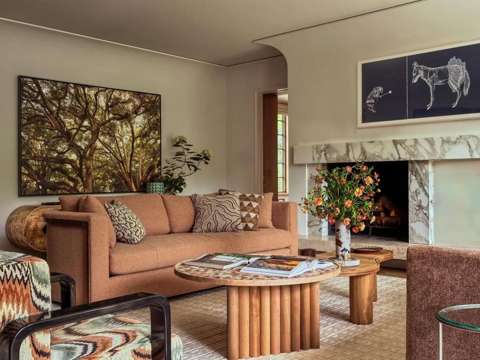 Prospect Refuge Studio devised a Minneapolis living room that pairs architectural restraint with moments of color, craftsmanship and storytelling.