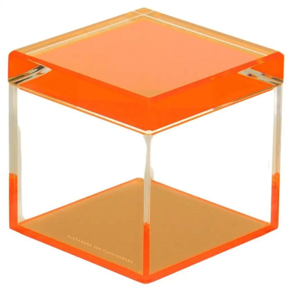 orange acrylic cube 
