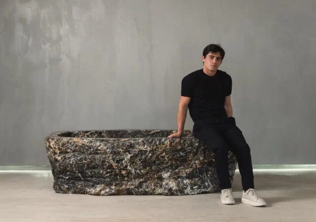 Andrés Monnier’s Stone Tub Makes Bathing a Rite of Renewal