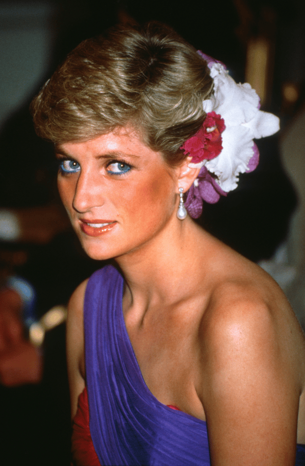 Princess Diana in pearl earrings