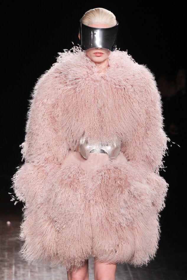 Alexander mcqueen fur on sale coat