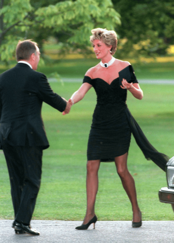 Princess Diana in a black dress in 1994