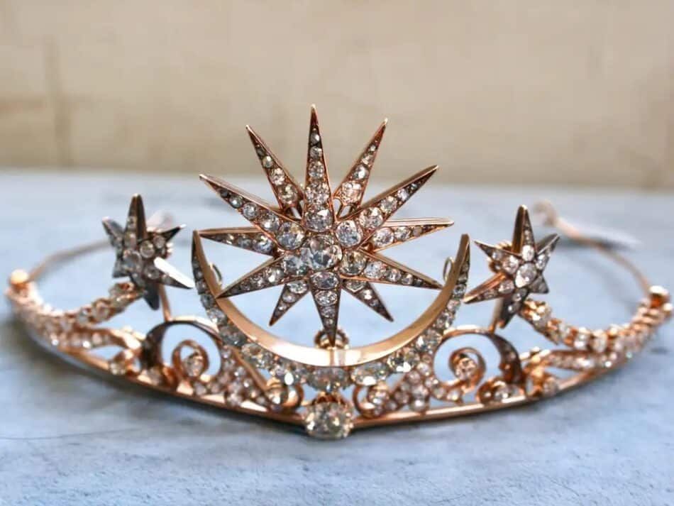 Diamond and rose gold tiara, ca. 1880, offered by Gold Adore