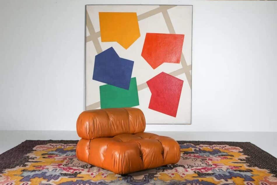 Mario Bellini Camaleonda sofa in original cognac leather