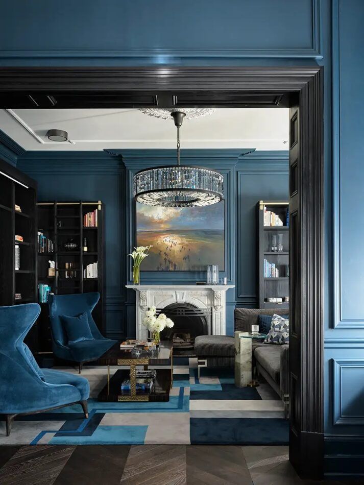 Blue living room by Greg Natale
