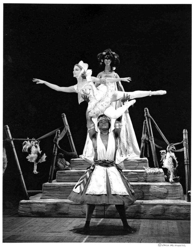 Rebekah Harkness performing in Alvin Ailey's Macumba in Barcelona, 1966, by Jack Mitchell