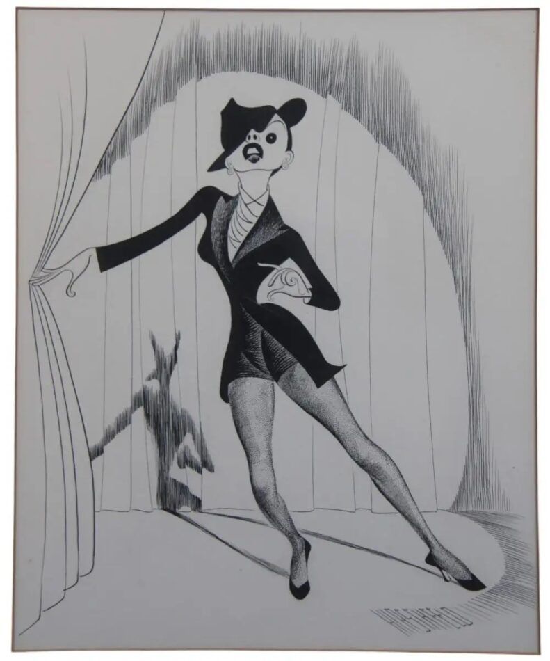 Pen-and-ink drawing of Judy Garland by Al Hirschfeld