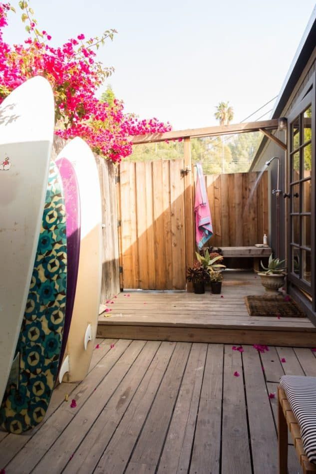 Malibu porch shower by Reath Design. Surf's up!