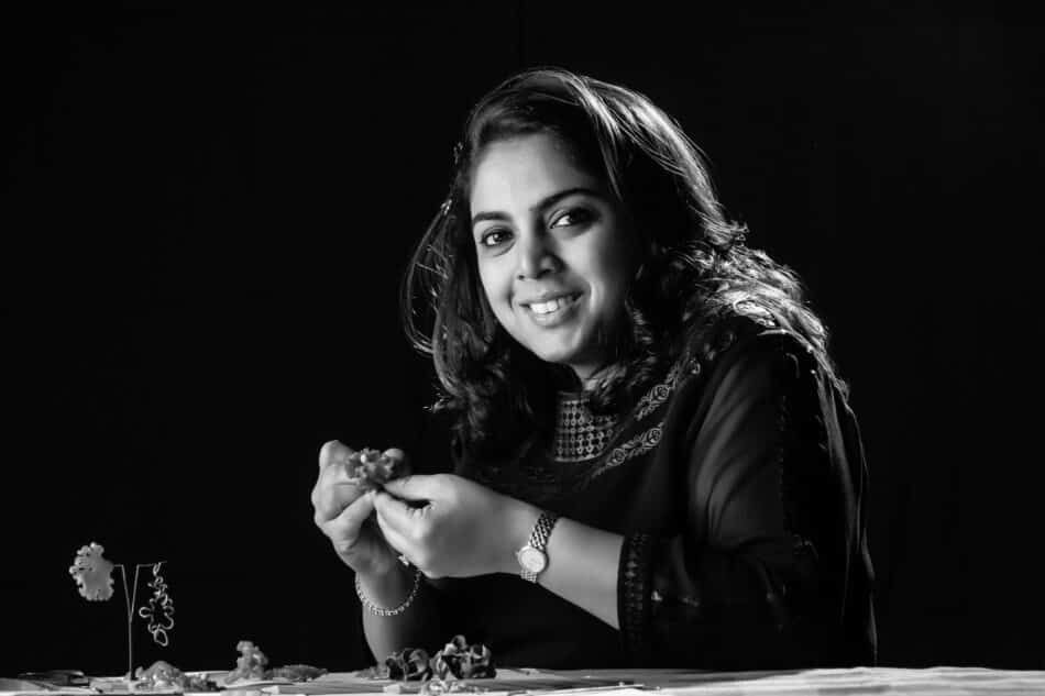 Neha Dani works on a wax model in her Delhi studio.