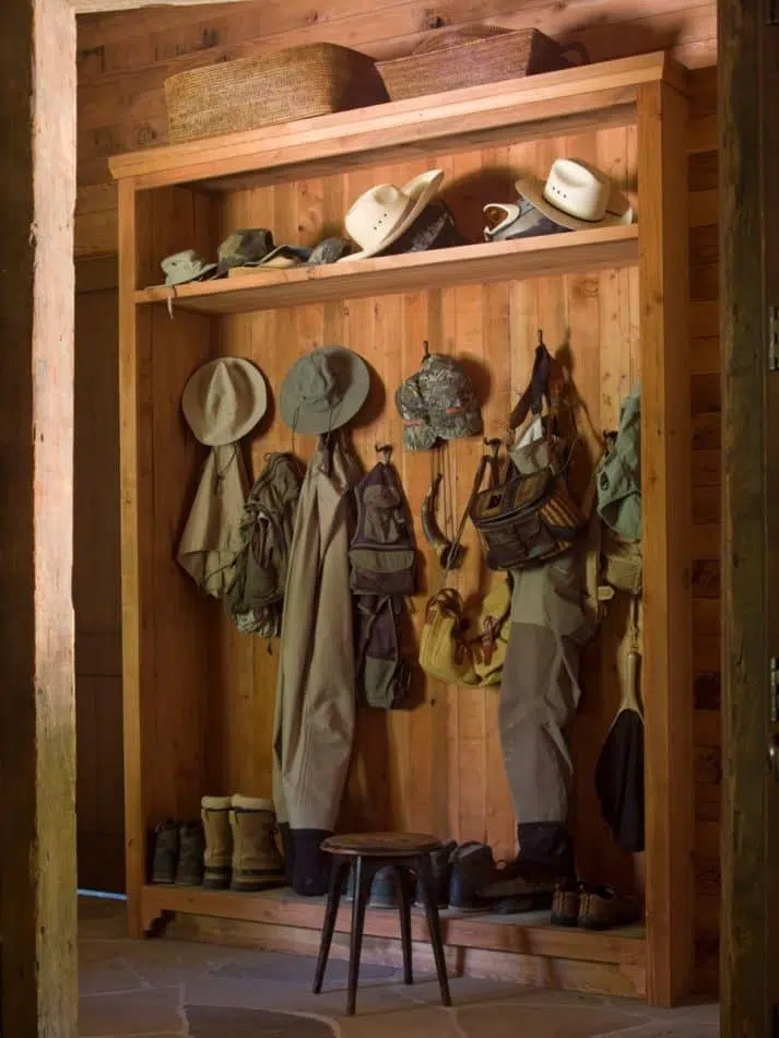Sun Valley mudroom by Suzanne Rheinstein
